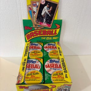 3 confezioni di carte da baseball Topps del 1987, confezioni di cera non aperte