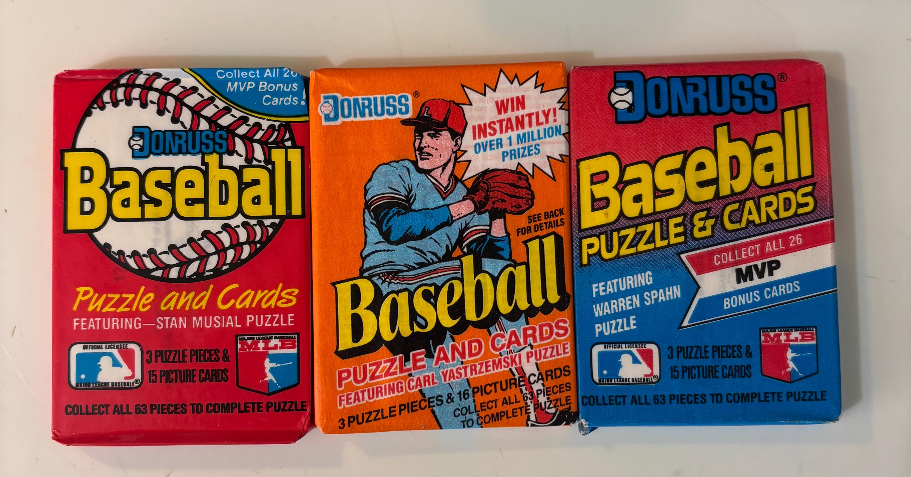 3 Packs 1988 1989 1990 Donruss Baseball Cards Unopened Wax Packs