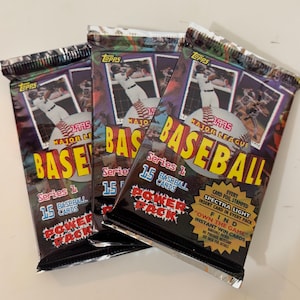 3 paquetes de tarjetas de béisbol Topps de 1995, sin abrir, serie uno