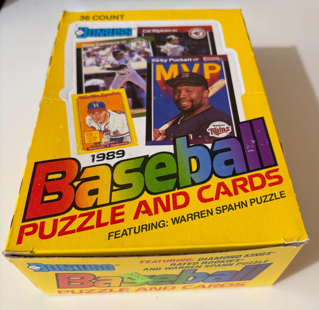 1989 Donruss Baseball Wax Packs Full Box: Ken Griffey Jr. Rookie