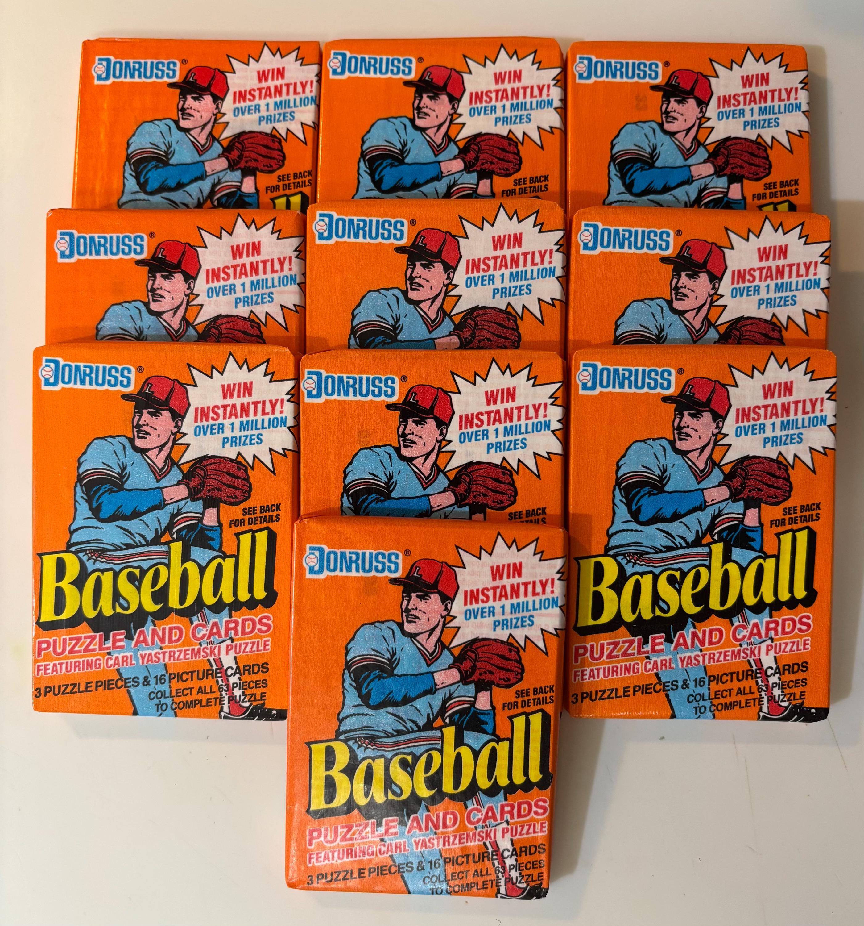 10 Packs 1990 Donruss Baseball Cards Unopened Wax Packs Case Fresh