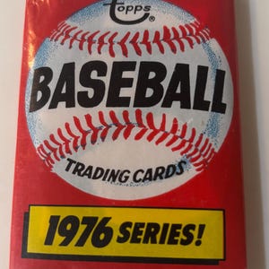 Confezione di carte da baseball Topps del 1976 non aperte