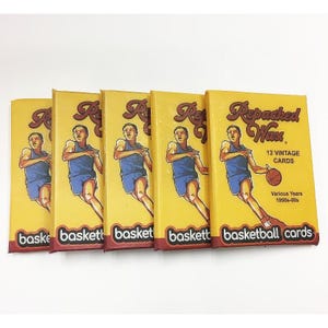 Fünf Packungen Vintage Basketball Karten - Repacked Wax