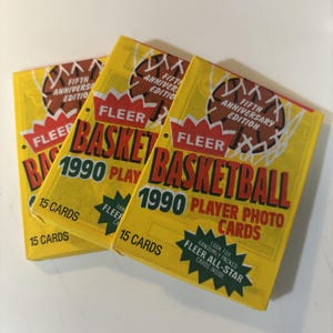 1990 Fleer Basketball Factory Versiegelt 3 Wachspackungen Michael Jordan !!