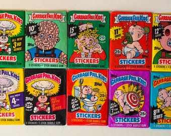 Vintage 10 pacchetti Garbage Pail Kids Sealed Wax Pack Original Topps GPK
