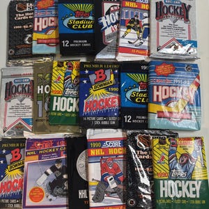 65 Packungen Vintage Hockey Karten Ungeöffnet