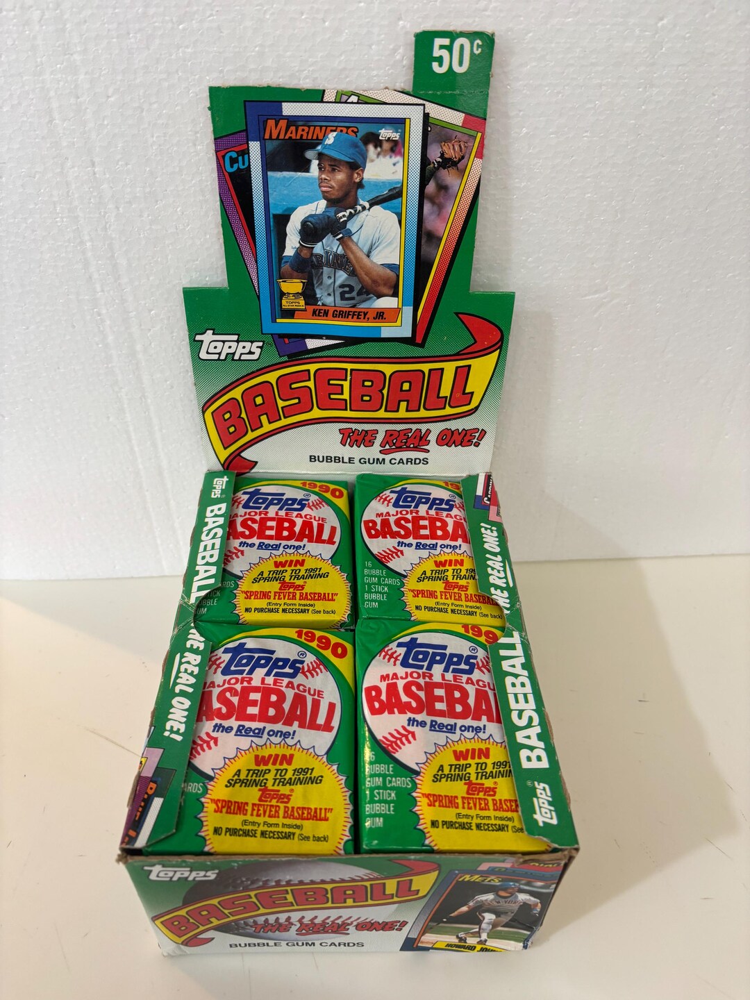 3 Packs 1990 Topps Baseball Cards Unopened Wax Packs - Etsy