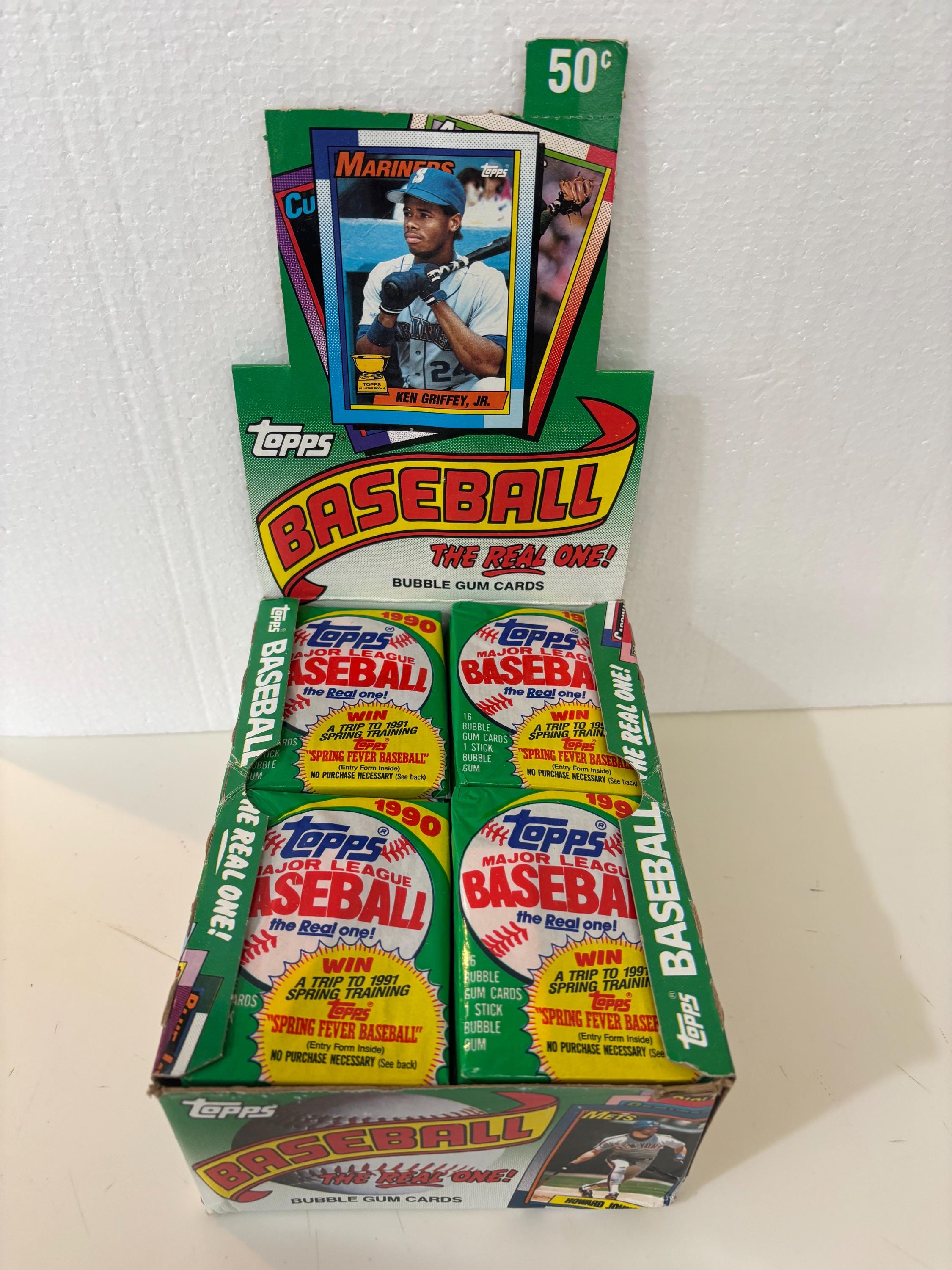 3 Packs 1990 Topps Baseball Cards Unopened Wax Packs - Etsy