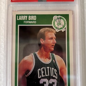 Carte de basket-ball n°8 Fleer Larry Bird 1989, PSA 9 Mint Boston Celtics
