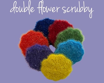 Doppelseitiges Blumen-Scrubby 2er-Pack | Schwamm | Peeling | Putzmittel | Haltbares & farbenfrohes Küchenpeeling