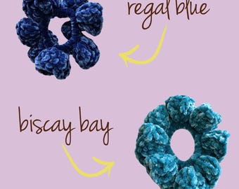 Scrunchie all'uncinetto in velluto / accessorio morbido per capelli