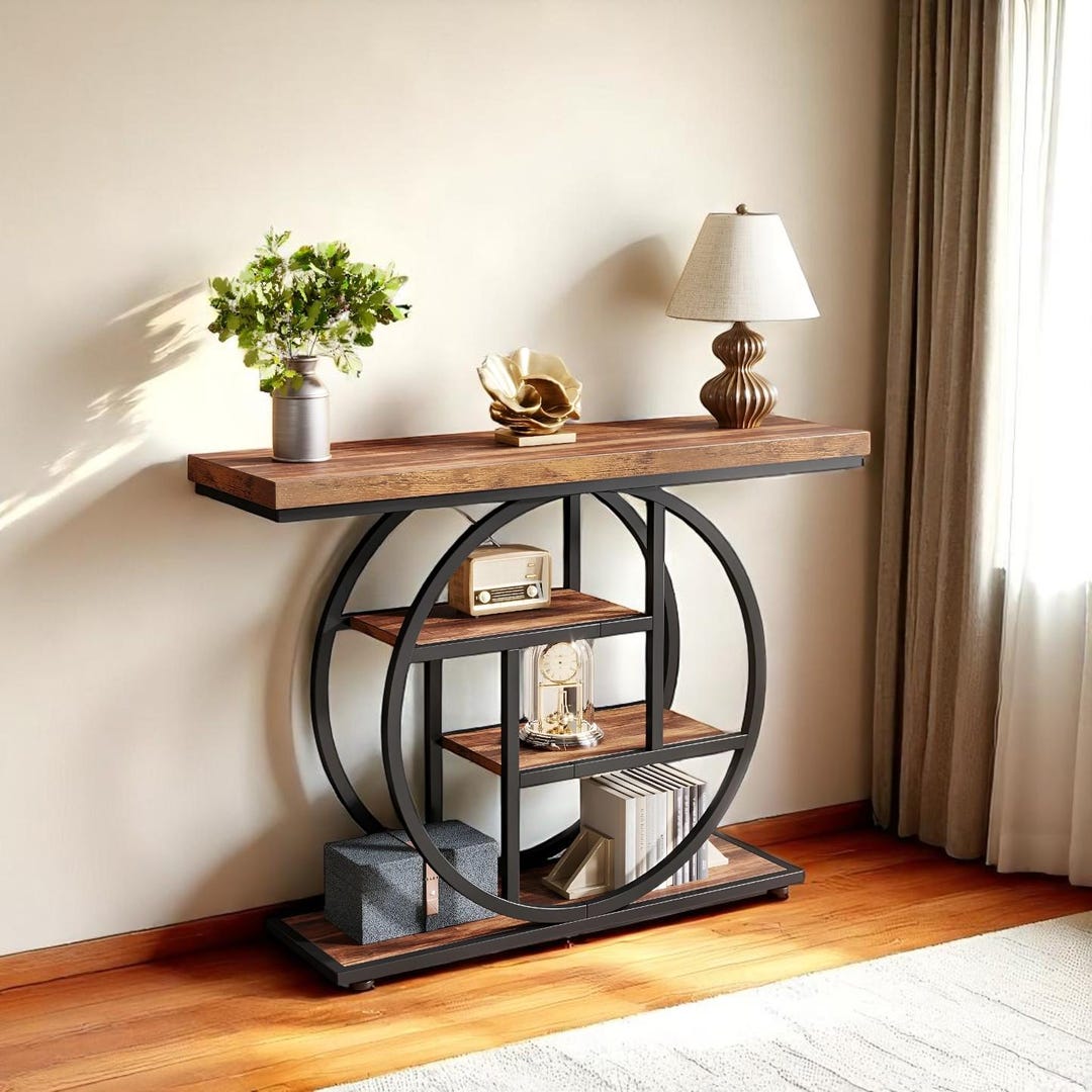 Wooden Console Table, Entryway Table Wood| Home Decor| With Shelves ...