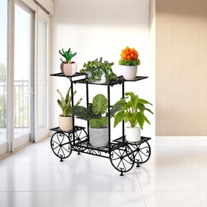 Stylish Metal Plant Stand indoor & outdoor| plant rack Wrought Iron for Balcony, Patio, Garden or Living Room Display
