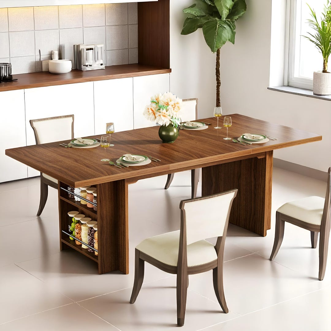 Dining Table for 6 to 8 – 63 Inch Rectangular Wooden Kitchen Table With ...