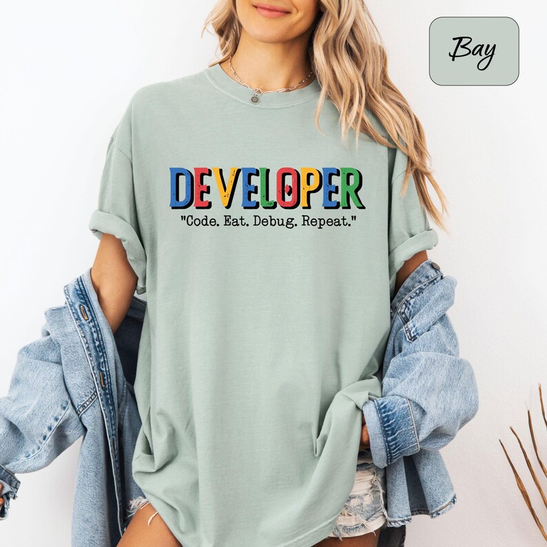 Developer Shirt, Code Eat Debug Repeat Tee, Funny Programmer, Software Developer Gift T Shirt, Funny Developer Tee, Coding Humor Tee image 4