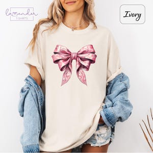 Comfort Colors Pink Bow Shirt: Coquette Valentine&#39;s Gift Tee