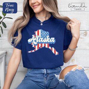 Chemise Alaska, t-shirt rétro de l'Alaska, t-shirt drapeau des Etats-Unis d'Alaska, chemise drapeau patriotique, chemise Alaska State Pride, t-shirt Alaska State, cadeau Alaska