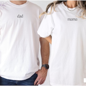 Mama Dad Shirt, Custom Mama Shirt, Comfort Colors Tees, Mama And Dad Matching Shirts, Parents Matching Tee, Personalized Mom And Dad Tee