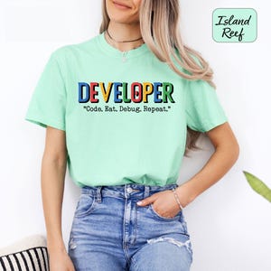 Developer Shirt, Code Eat Debug Repeat Tee, Funny Programmer, Software Developer Gift T Shirt, Funny Developer Tee, Coding Humor Tee image 2