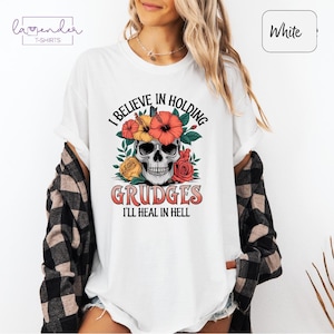 Floral Sugar Skull Comfort Colors Tee: Retro Grudges Shirt