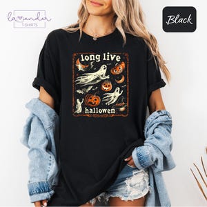 Retro Halloween Shirt: Comfort Colors Pumpkin Ghost Tee