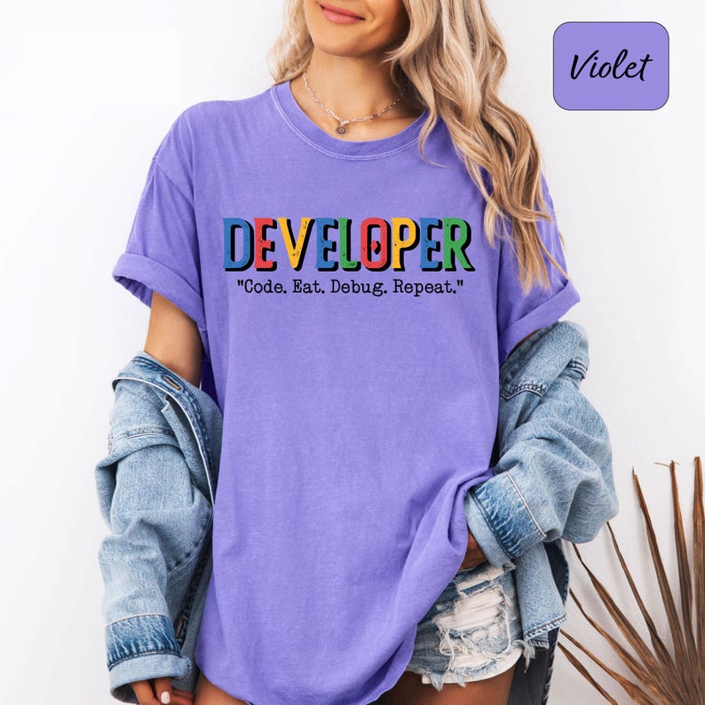 Developer Shirt, Code Eat Debug Repeat Tee, Funny Programmer, Software Developer Gift T Shirt, Funny Developer Tee, Coding Humor Tee image 6