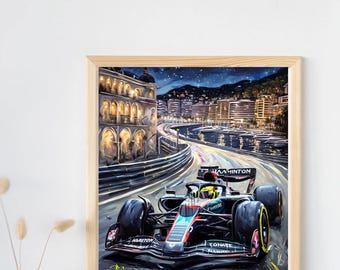 Monaco Grand Prix Poster: Formula 1 Night Racing (Digital Download)