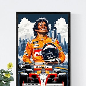 Ayrton Senna F1 Racing Poster – High-Resolution Digital Download | Formula 1 Wall Art | Motorsport Decor”