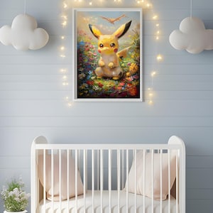AI-Pokemon Fan Art Pikachu Illustration – Fantasy Digital Print, Printable Wall Art (Instant Download)