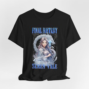 Anime Mage Fantasy T-Shirt – Seren Vale JRPG Sorceress Tee – Ice Magic Girl Shirt for RPG Fans,Gamer Apparel,Anime T-Shirt,Gift for Gamers,