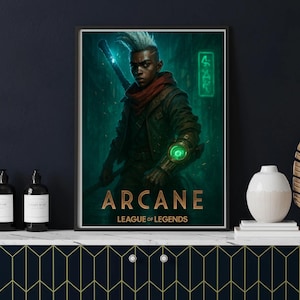 League of Legends Arcane Canvas Art Print, Gamer Wall Decor,Home Office Decoration,Arcane Ekko Poster - League of Legends Wall Art Print