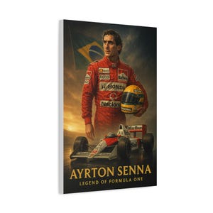 F1 poster,Ayrton Senna Canvas Print – Formula 1 Wall Art,F1 Racing Poster for Car Enthusiasts & Motorsport Fans,Ayrton Senna art,McLaren F1