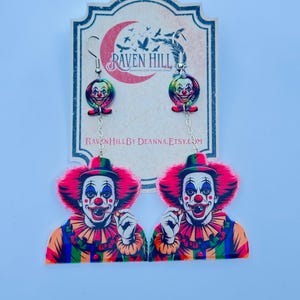 Creepy Circus Clown Earrings