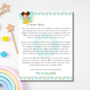 Carta da Fada do Dente para seu filho personalizado para baixar e imprimir