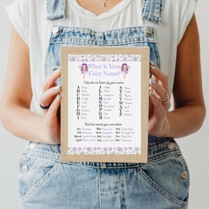 What Is Your Fairy Name? Printable Chart & Nametags Download Printable
