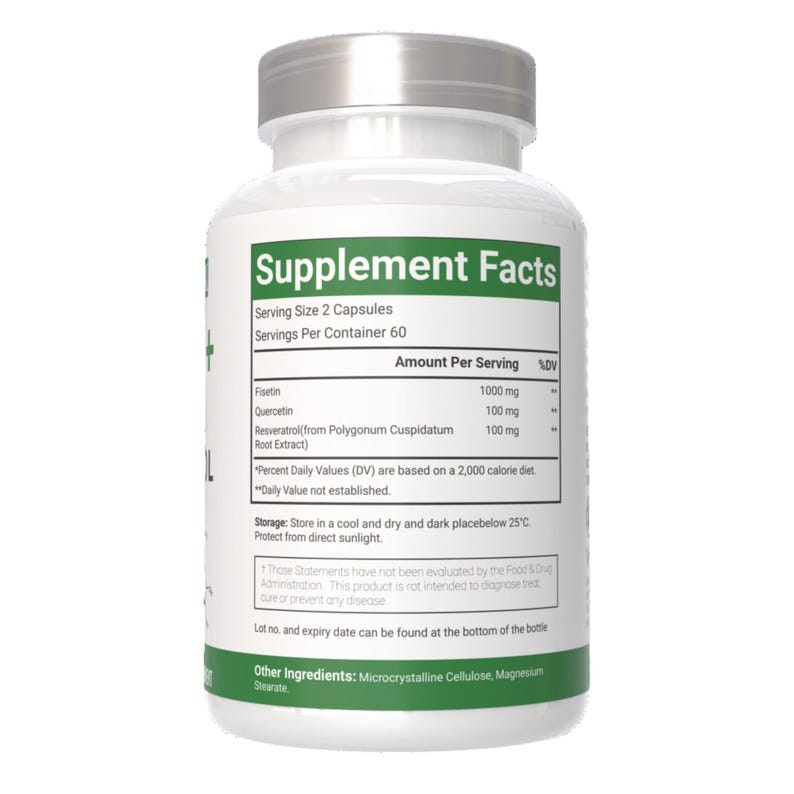 Fisetin Quercetin Resveratrol Capsules: Vegan Antioxidant Supplement immagine 3