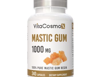VitaCosmoX Mastic Gum Supplements - 240 Capsules, Vegan, and GMO-Free