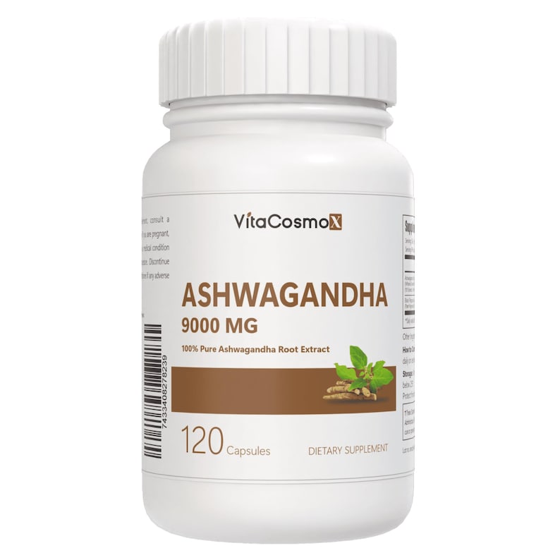 VitaCosmoX ashwagandha front side - 120 capsules