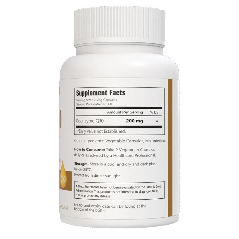VitaCosmoX coq10 supplement fact side - 120 capsules