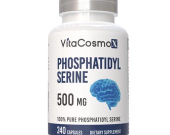 VitaCosmoX Phosphatidylserine - 240 Capsules, 500 mg, Gluten-Free, Vegan, and GMO-Free