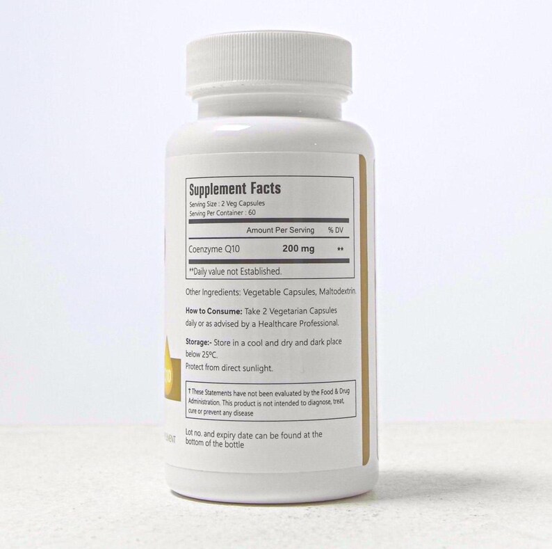 VitaCosmoX coq10 supplement fact side - 120 capsules (real image)