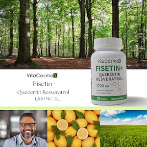 Fisetin Quercetin Resveratrol Capsules: Vegan Antioxidant Supplement immagine 2