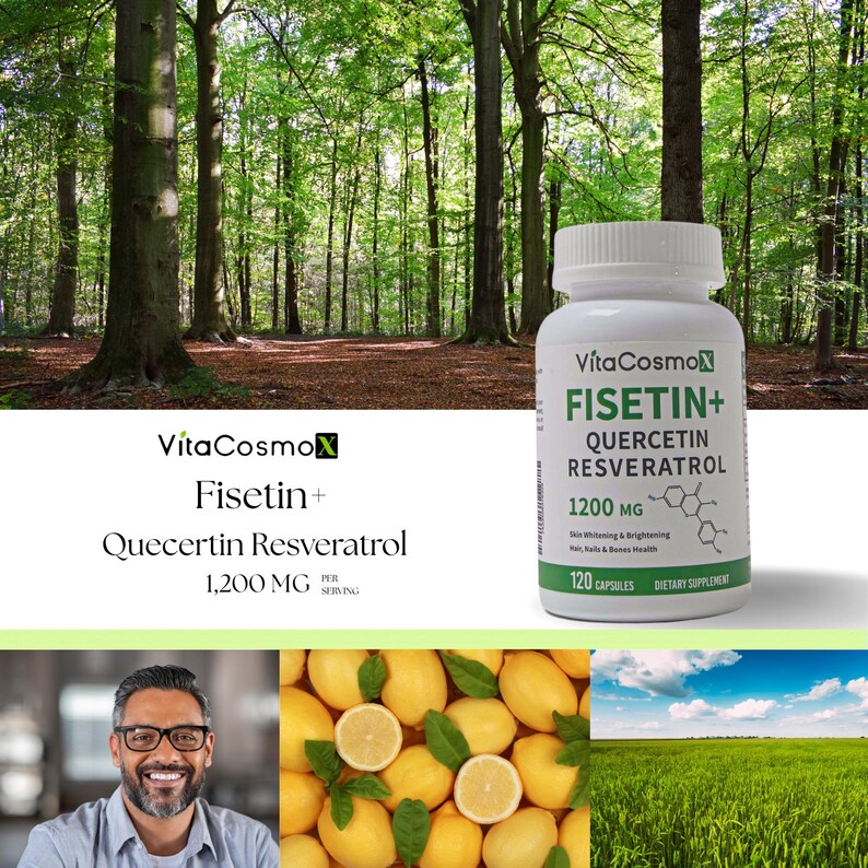 Fisetin Quercetin Resveratrol Capsules: Vegan Antioxidant Supplement immagine 2