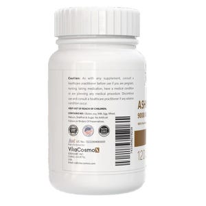 VitaCosmoX ashwagandha caution warning side - 120 capsules