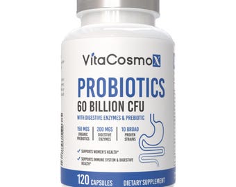 VitaCosmoX Probiotic Supplements - 120 Capsules, Gluten-Free, Vegan, and GMO-Free