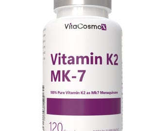 VitaCosmoX Vitamin K2 MK-7 Softgels- 120 Capsules, Vegan , Gluten-Free & GMO-Free