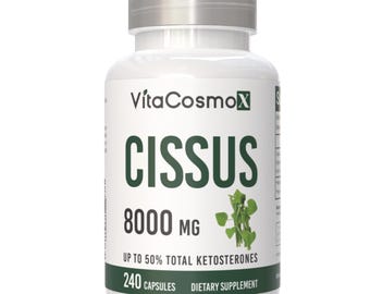 VitaCosmoX Cissus Supplements - 240 Capsules, Gluten-Free, GMO-Free & Vegan
