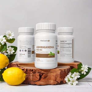 VitaCosmoX ashwagandha all three sides - 120 capsules (with background)
