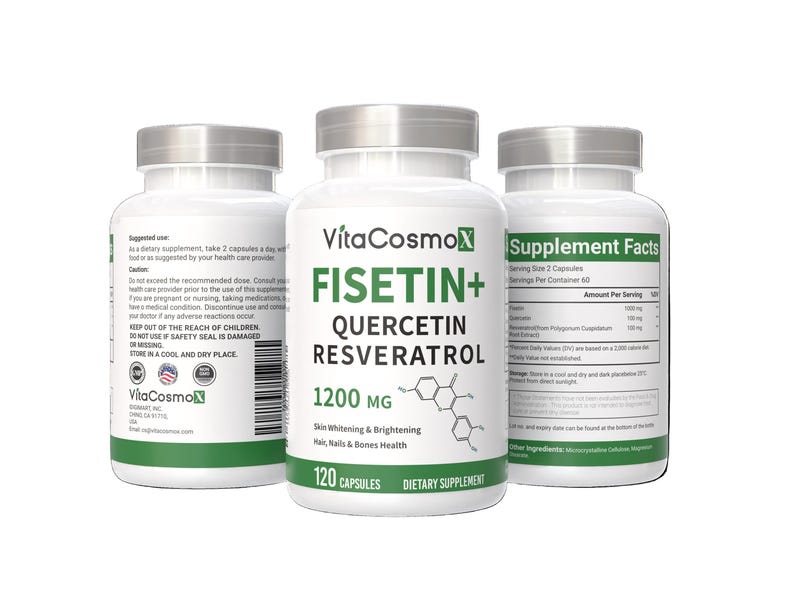 Fisetin Quercetin Resveratrol Capsules: Vegan Antioxidant Supplement immagine 8