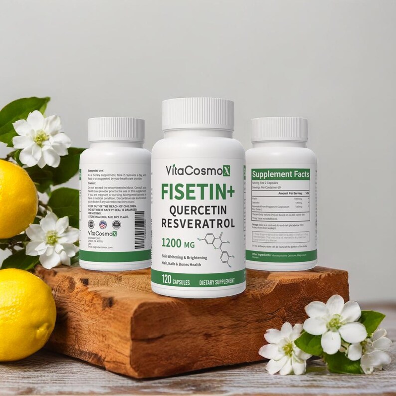 VitaCosmoX fisetin all three sides - 120 capsules (with background)